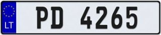 Lithuania License Plate