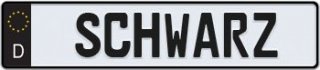 German Black Decal European License Plate